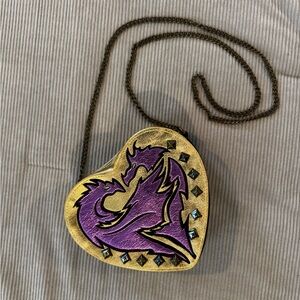 Disney Descendants Mal Black and Gold Zippered Purse